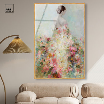 «Garden Bride II», reproduction d'art acrylique encadrée par Art Remedy, cadre doré, 36 x 54