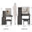 29.2" Small Size Bedside Cabinet Vanity Table + Cushioned Stool, 2 AC+2 USB Power Station, Hair Dryer Bracket, Extra Large Touch Control Sliding LED Mirror, 3-Color Switching, EPA, GCC, UL Certificate-20299053