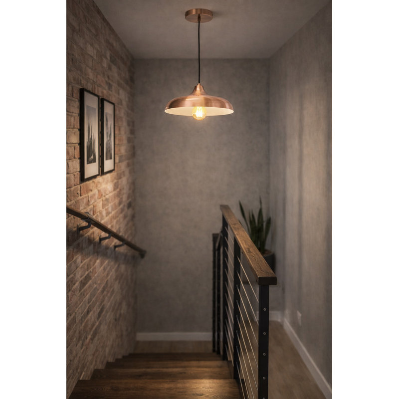 Ringsted 35cm Industrial Style Copper Adjustable Single 1 - Light Pendant