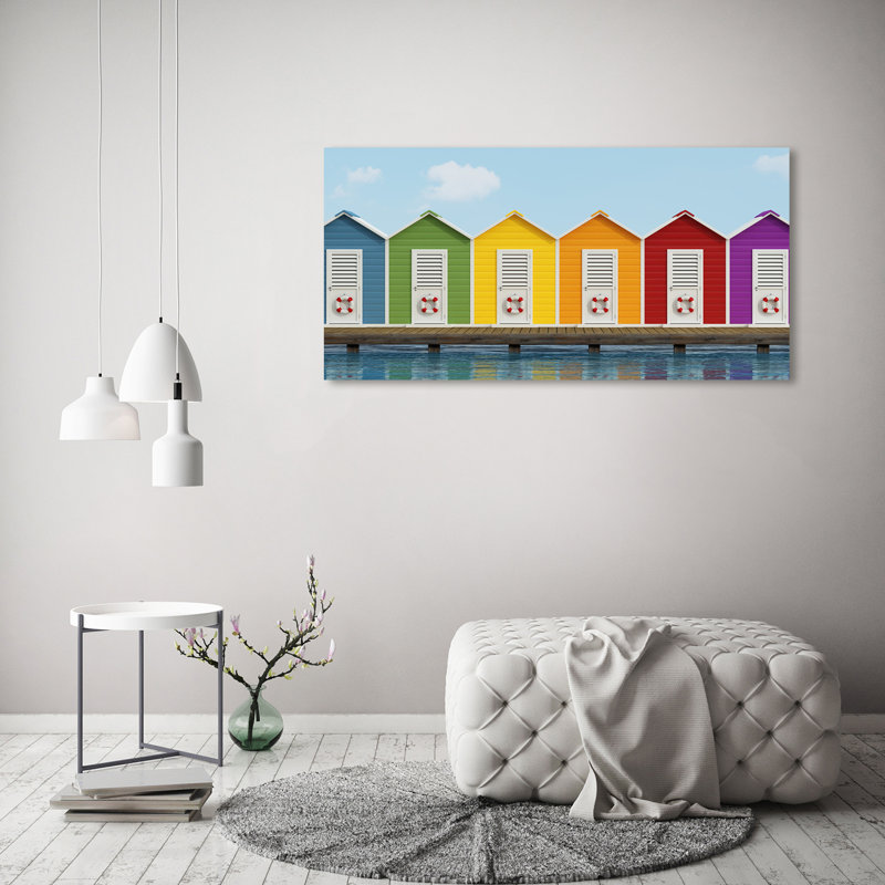 Beach Cabins - Wrapped Canvas Print