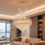 Éclairage de plafond - Lustre en cristal de luxe européen de 24 pouces - cristal K9 de haute qualité / longueur réglable / base e12
