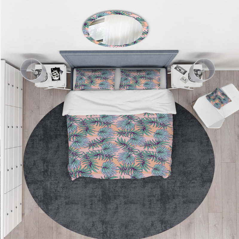 Ensemble de housse de couette tropical, Housse de couette très grand + 2 taies décoratives