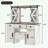 Makeup Vanity Desk with Lighted Mirror, Storage Stool and Charging Station