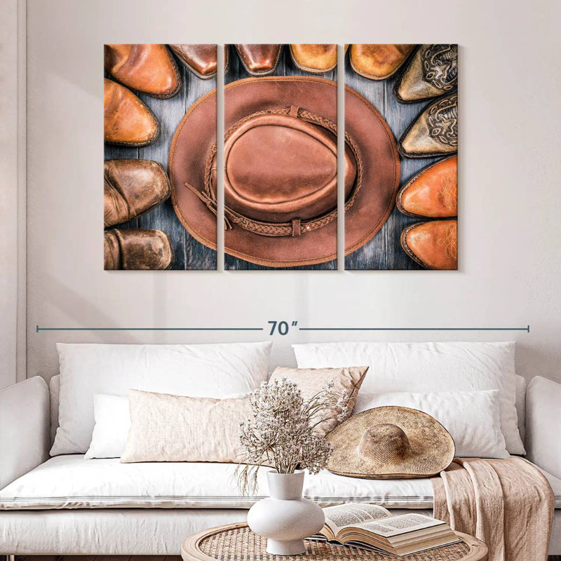 Lelar Cowboy Boots And Hat, 32" H x 50" W