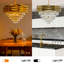 Lustre luxueux à 9 lumières à intensité variable en cristal