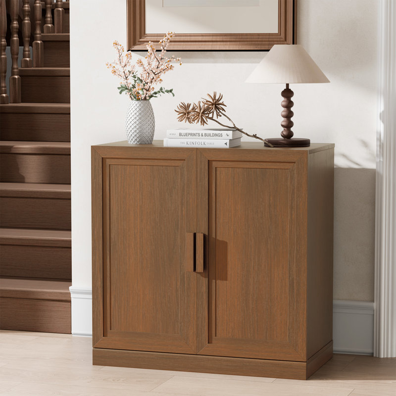Armoire de rangement d'appoint en bois massif, Noyer, H 31 po x l 31 po x P 16 po