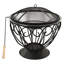 Quidong 2-in-1 Fire Pit and BBQ with Poker 59x59x60 cm Stainless Steel
