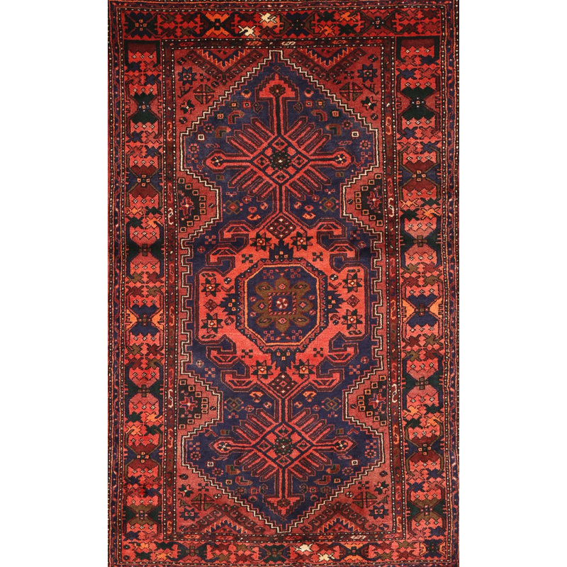 Tapis sud-ouest Mehroon / noir / bleu, Rectangle 7 pi x 10 pi