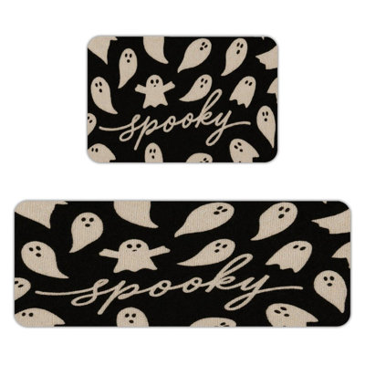 Cute Ghost "Spooky" 2-Piece Kitchen Floor Mats