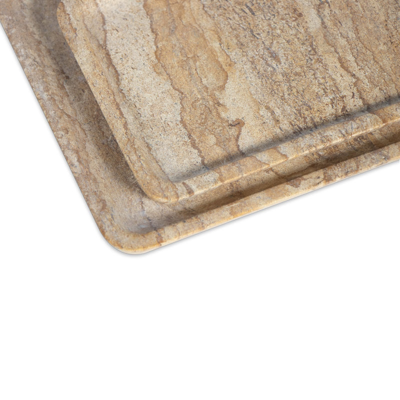 Natural Sand Marble Tray Set of 2