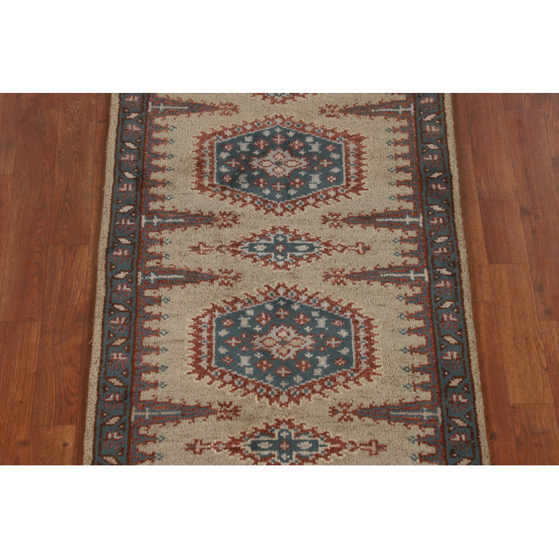 Tapis de couloir indien à motif géométrique 3 x 10