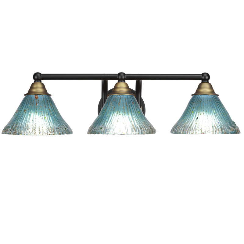 Ayrshire 3-Light Bath Bar, Matte Black/Brass