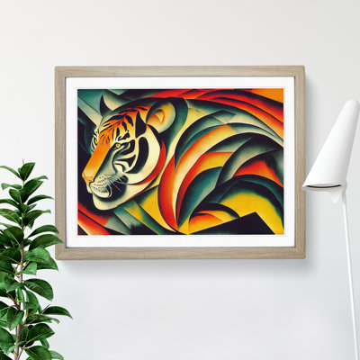 Abstract Tiger Painting - Framed Print