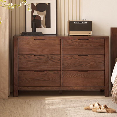 Armoire d'appoint en bois massif de couleur noyer noir