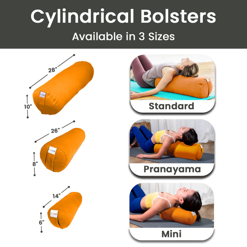 Coussin cylindrique pour méditation et traversin de yoga - brun, 6 po x 14 po, Tango