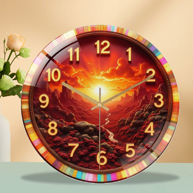 Horloge murale coucher de soleil coucher de soleil