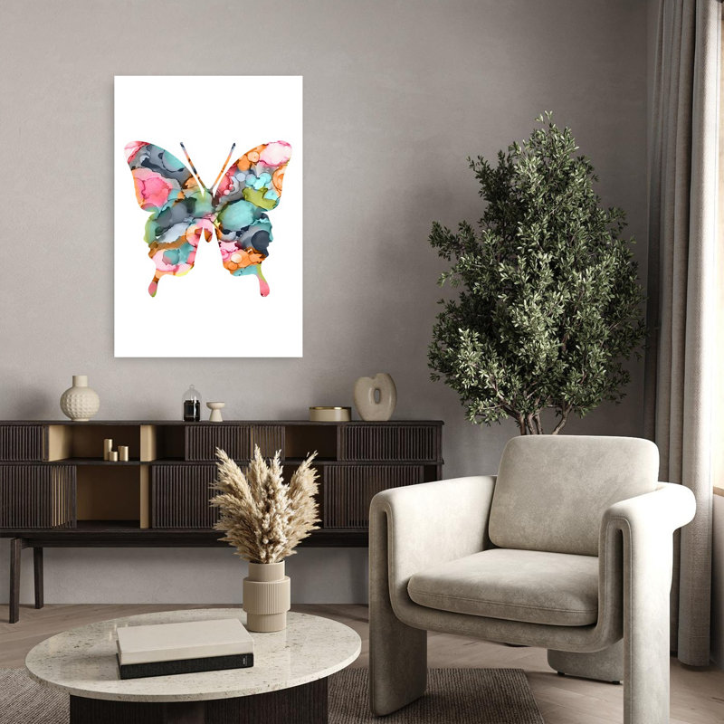 Art mural contemporain abstrait Butterfly III, 36" H x 24" W