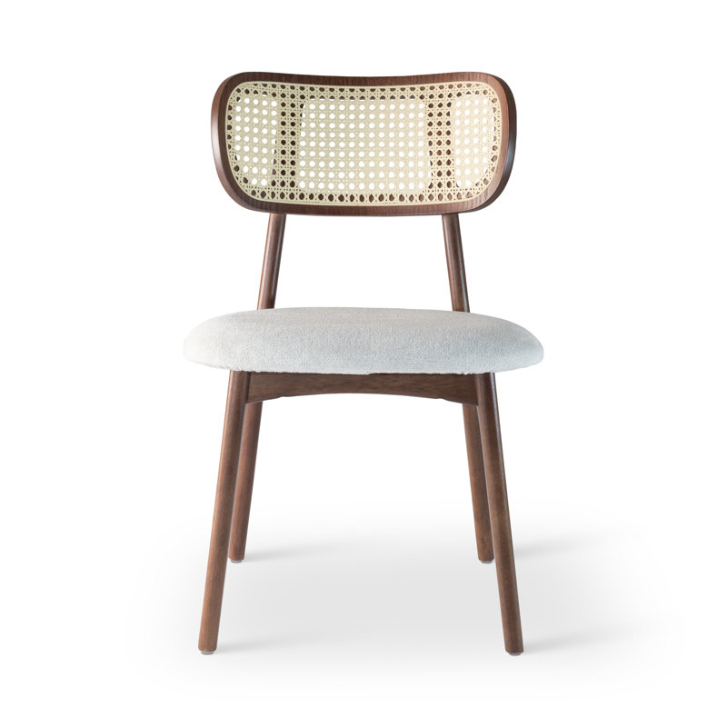 Claudia Cane Side Chair, Nogal