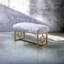 Banc Bagley II en fausse fourrure blanche et finition dorée