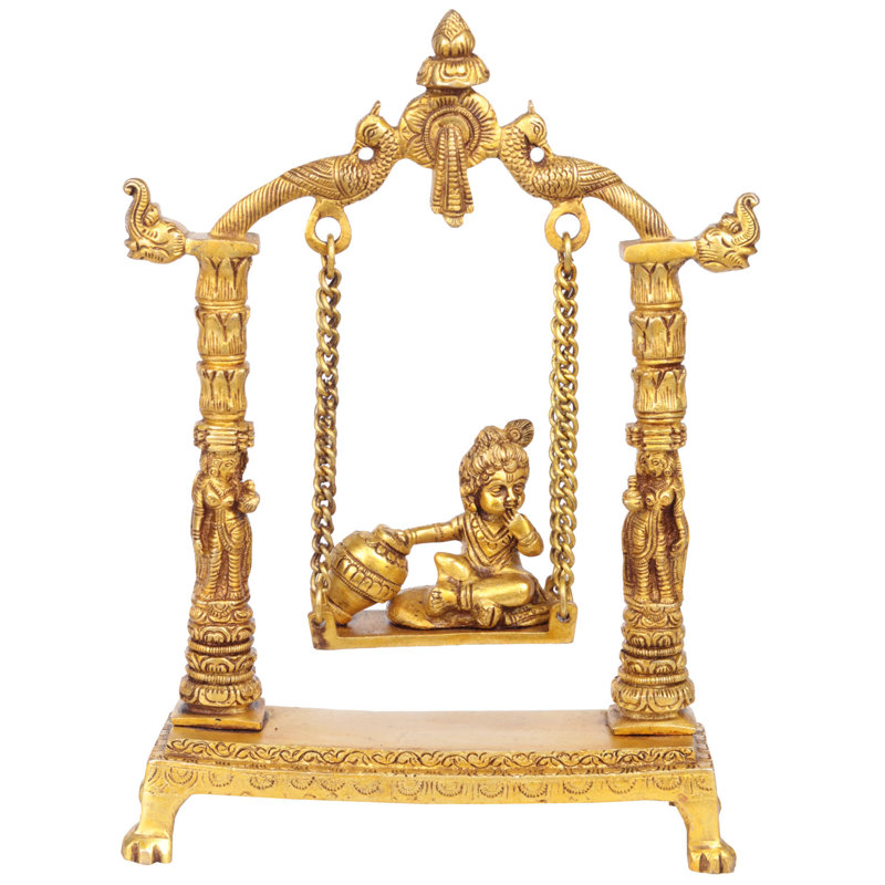 Figurine beurre Krishna sur une balançoire