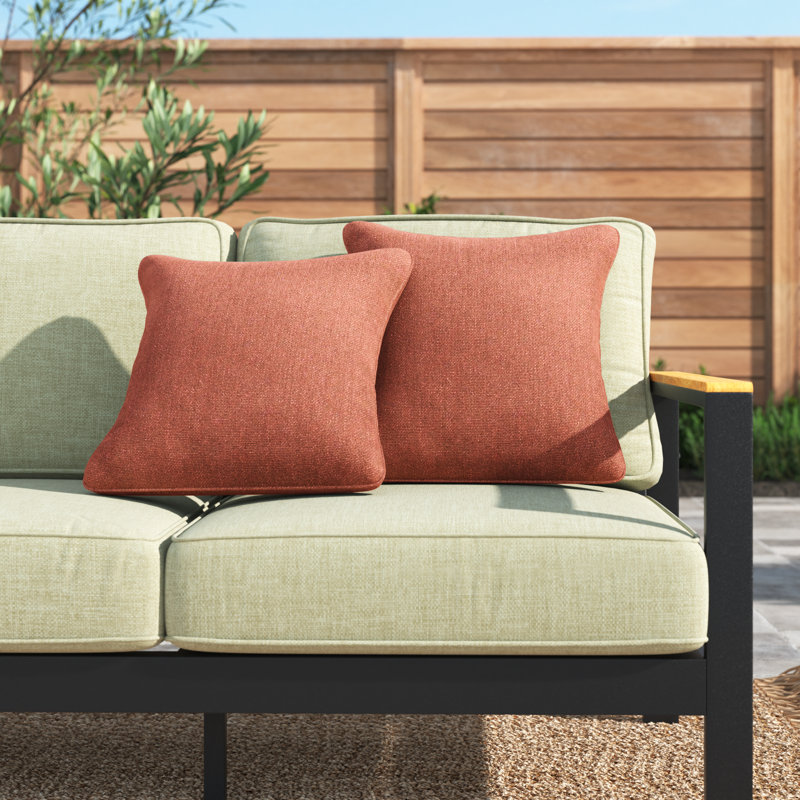 Tinsley Sunbrella® Outdoor Reversible Throw Pillow, Orange, 16" x 16"
