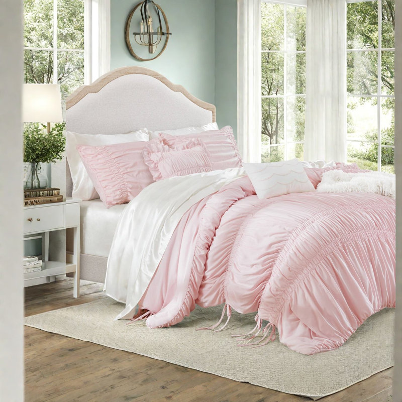 Ensembles de literie rose de qualité supérieure, microfibre confort champêtre français pour la maison