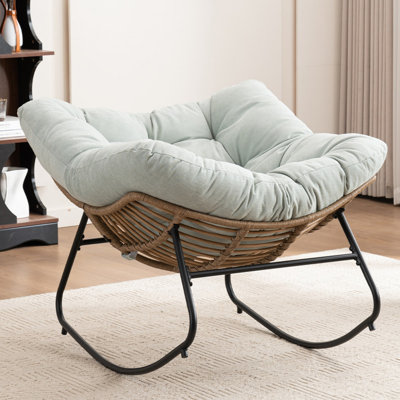 Chaise berçante, chaise d'appoint rembourrée en chenille, chaise berçante moderne pour chambre à coucher, salon, appartement