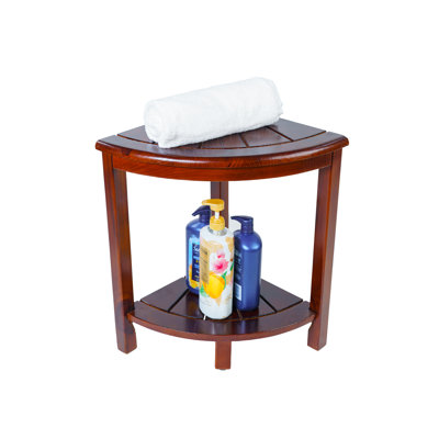 Oak Shower Stool with Storage