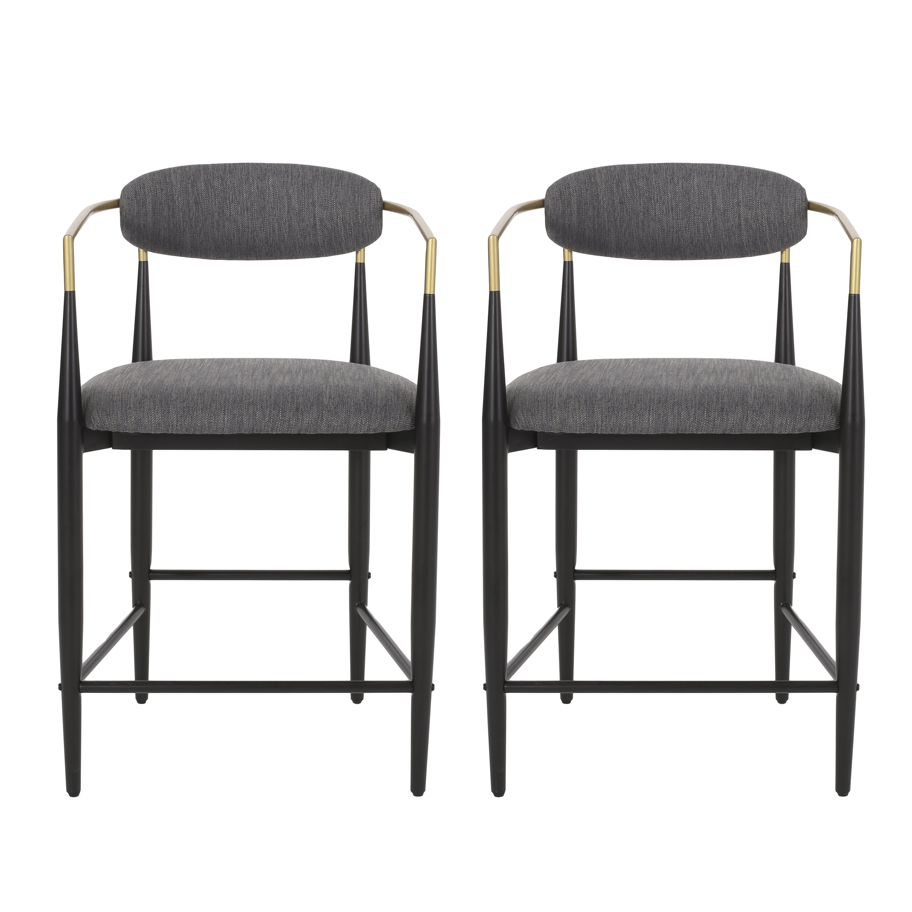Maconay Upholstered Counter Stool with Metal Frame (Set of 2)