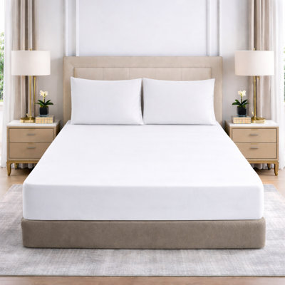 25cm Deep Pocket Fitted Sheet - Soft Microfiber Elasticated Bed Sheet Bottom