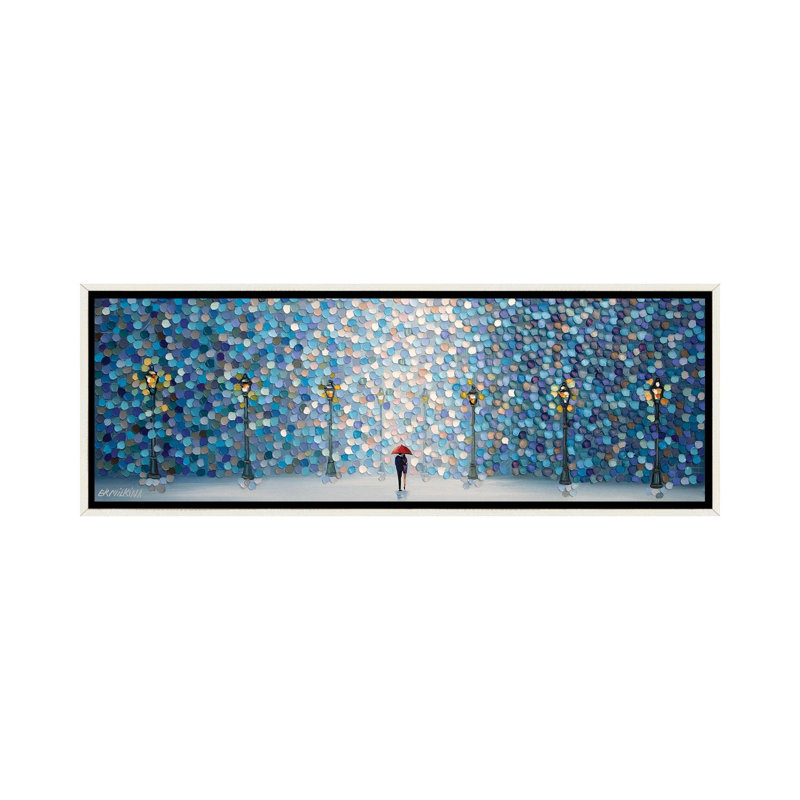 «Rainy Night Date», reproduction d'art sur toile encadrée, H 12 po x l 36 po, Toile à cadre flottant sans passe-partout