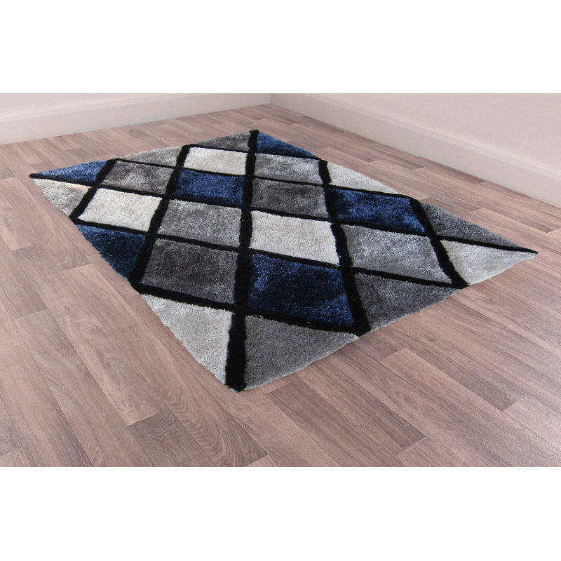 Deniz Geometric Hand Woven Area Rug, Rectangle 120 x 170cm
