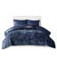 Couette en velours bleu marine pour lit King Size - Chaude et élégante, lavable à la machine, avec oreiller doux et chaud, linge de lit facile d'entretien