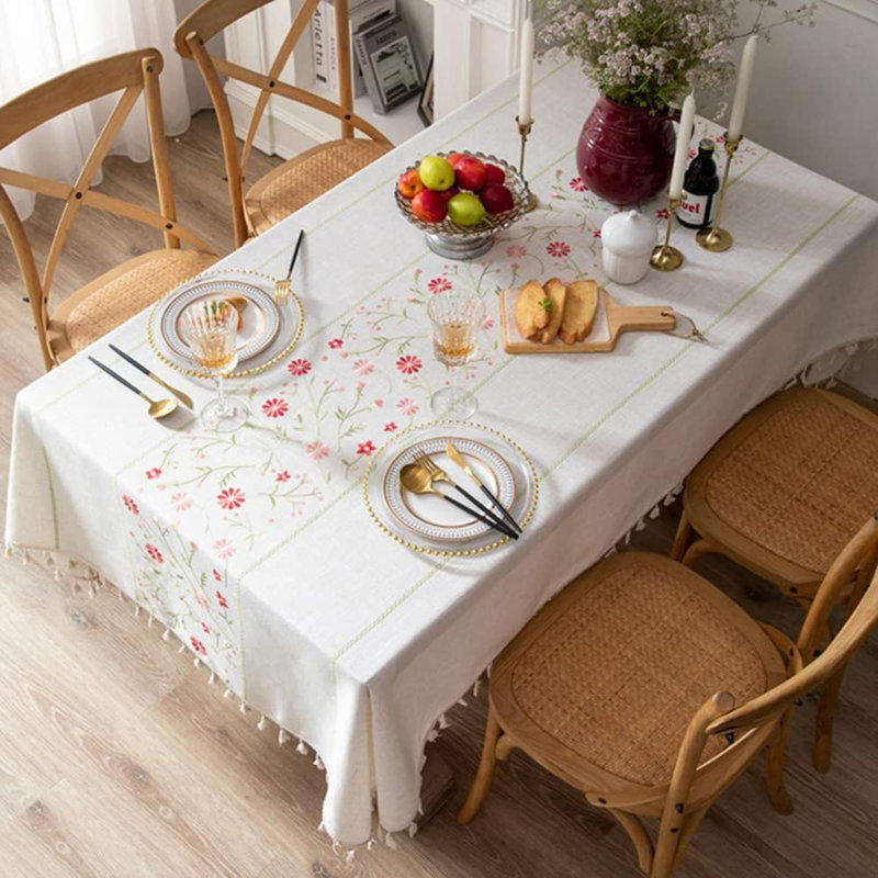 Nappe de table en coton à motif floral sans plis