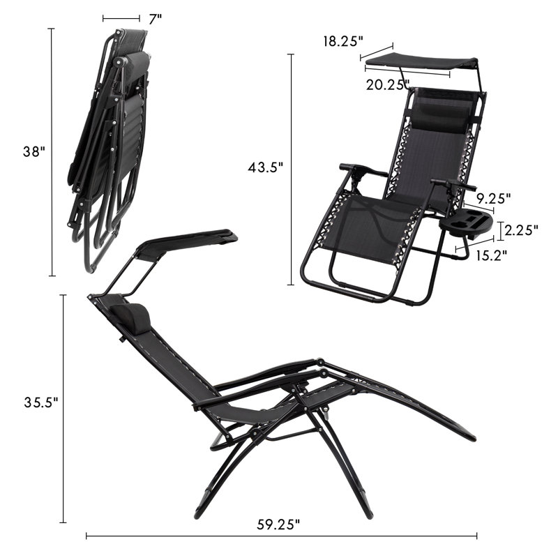 Fauteuil inclinable zéro gravité Hutzler, Noir