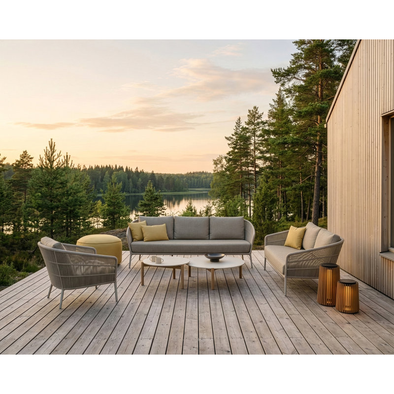 Oda Outdoor Round Coffee Table, 11.81" H x 37.01" W x 37.01" D, Shards
