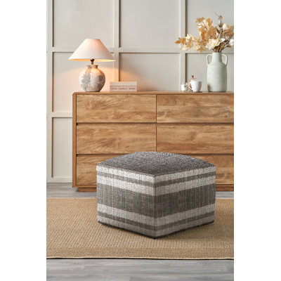 Steel Grey Upholstered Outdoor Ottoman