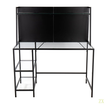 Bureau en métal et verre transparent Geo Tier par Lumisource, idéal pour le bureau ou le bureau dans la chambre ou le salon