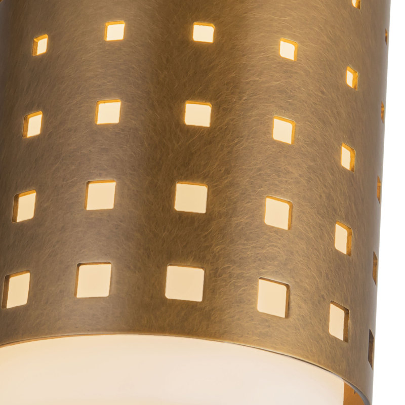 Astoria 5-in Black Semi-Flush Mount, Antique Brass