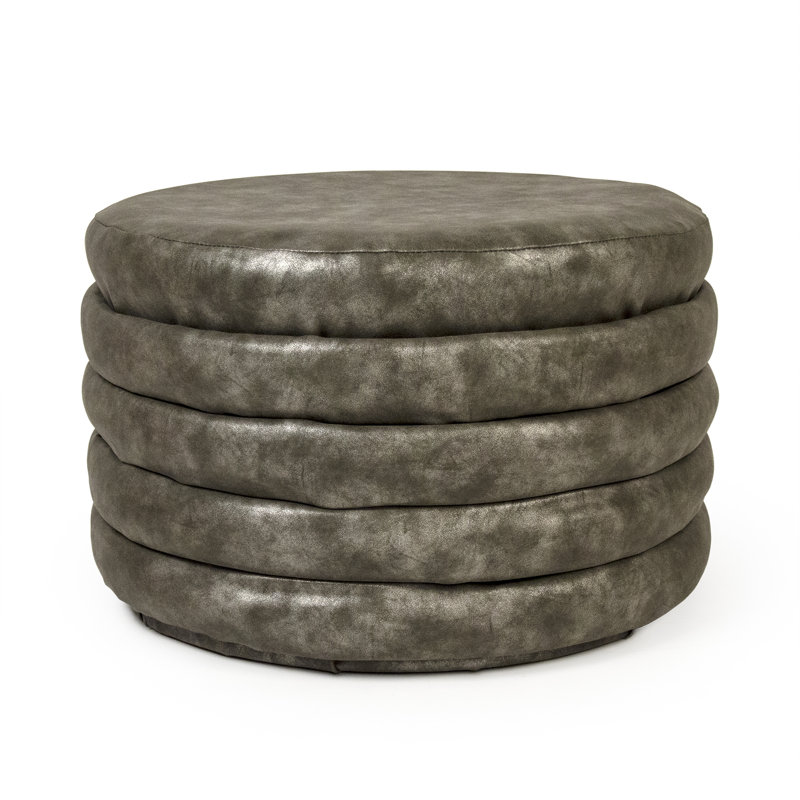 Otavio Upholstered Pouf, Gray