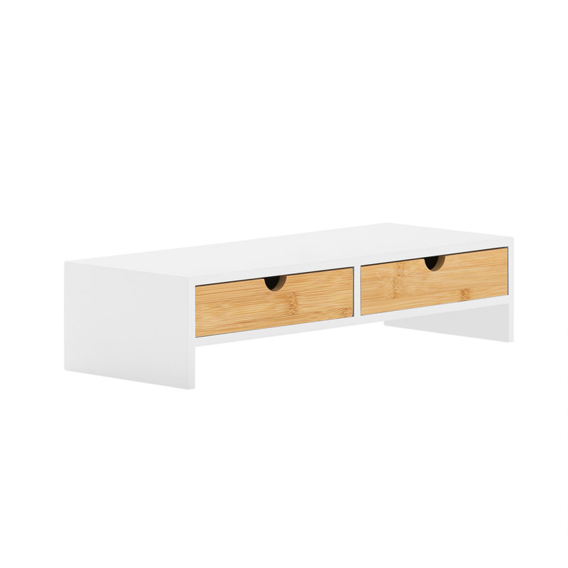 Stenkil Manufactured Wood Monitor Stand, White/Natural