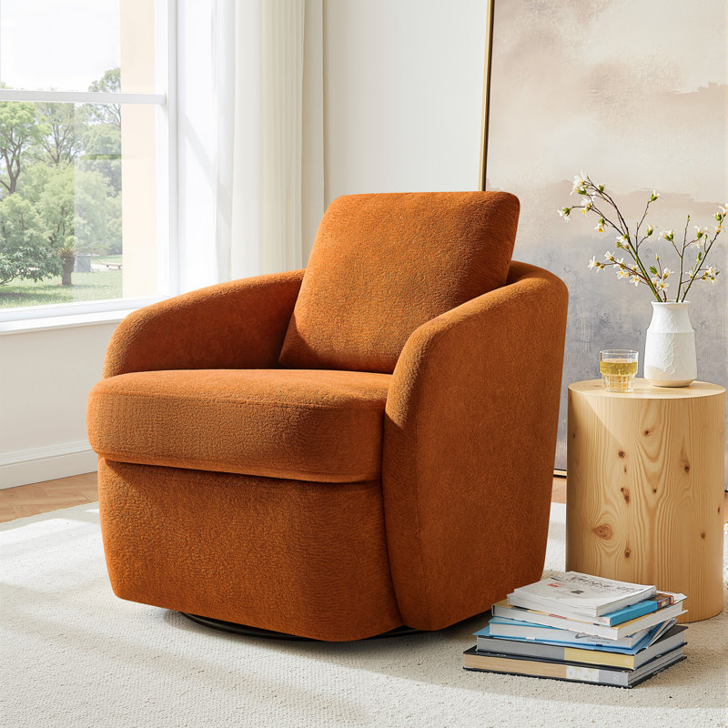 Fauteuil pivotant rembourré 28,7 po, Orange