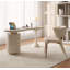 Bureau d'ordinateur en forme d'arc avec tiroirs Light Luxury-1817710234