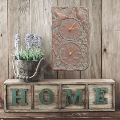 Cardinal Indoor/Outdoor Wall Clock and Thermometer