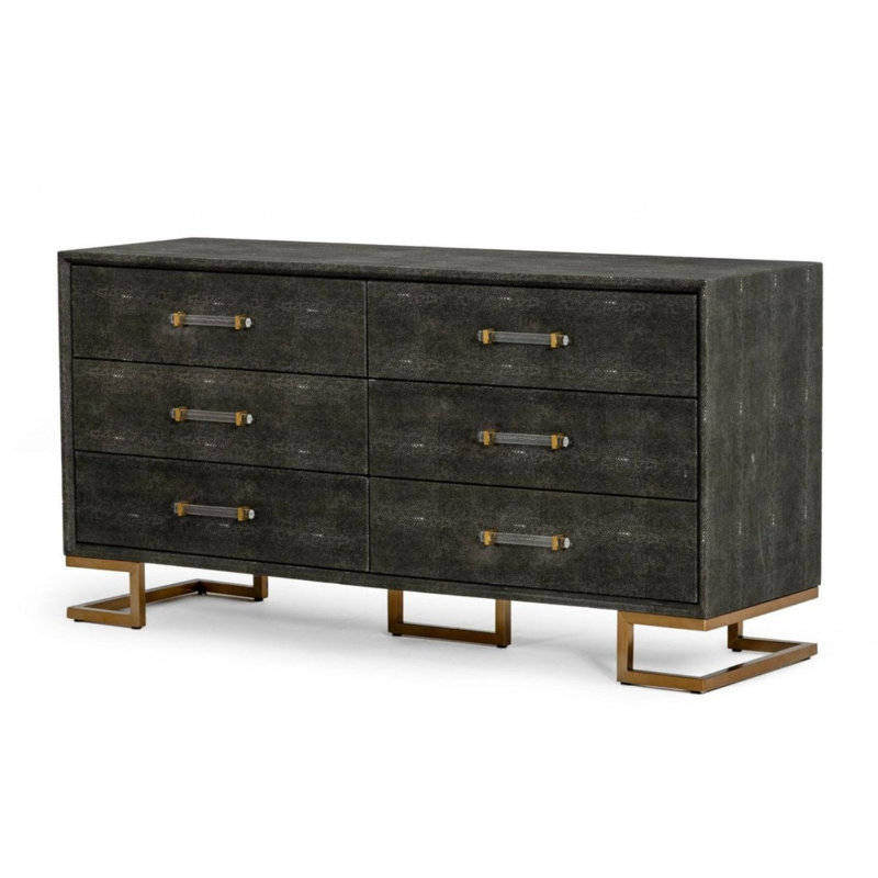 Commode double 6 tiroirs l 63 po