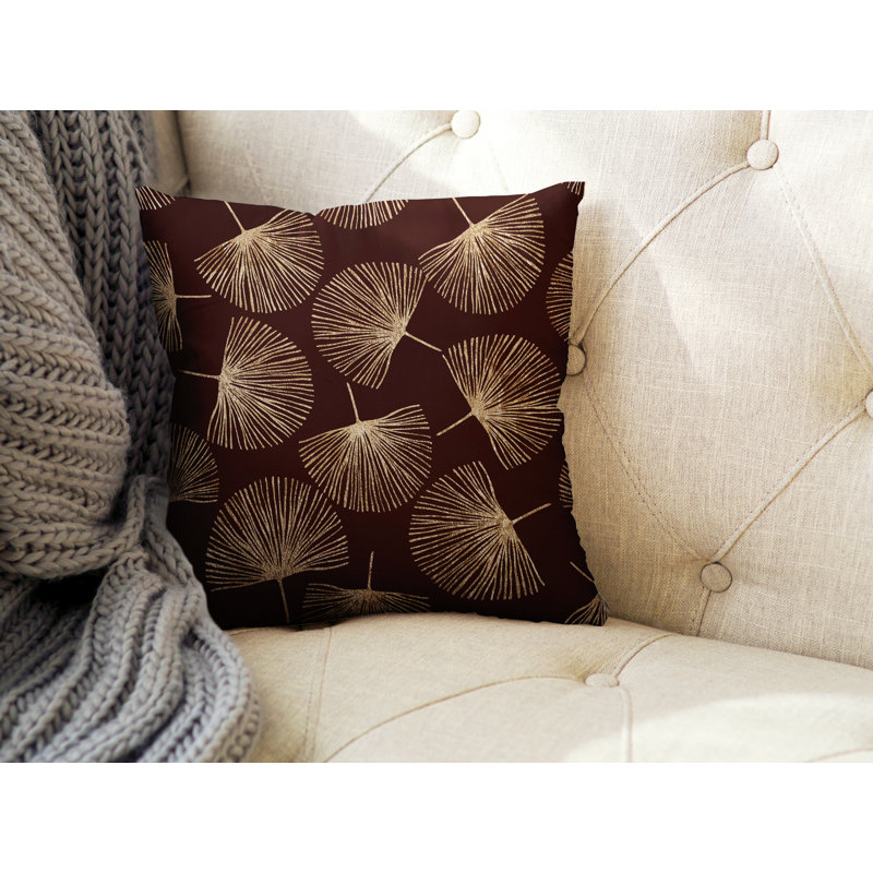 Coussin intérieur / extérieur Joba Dandilion, L 19 po x H 19 po, Brun / Doré