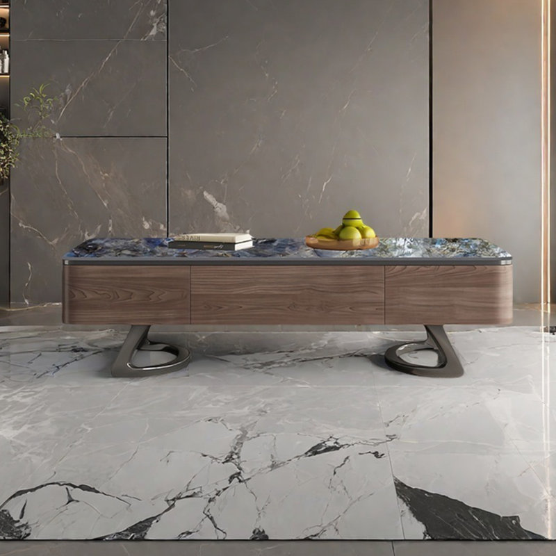 Light luxury rectangular rock table, 17.7" H x 59.1" L x 31.5" W