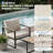 4-Piece Outdoor Patio Furniture Set in Ivory - All-Weather PE Rope Woven Conversation Set with Metal Frame, UV Resistant Sofa & Glass Table for Garden, Balcony, Backyard, Beige-1883525286