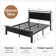 Metal Frame Platform Bed with Wood Headboard