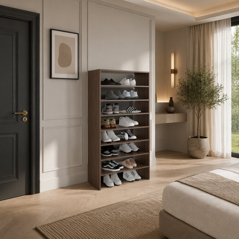 Sahara Gray Walnut 6-Tier Shoe Rack